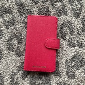 Michael Kors hot pink leather  iPhone X/XS case